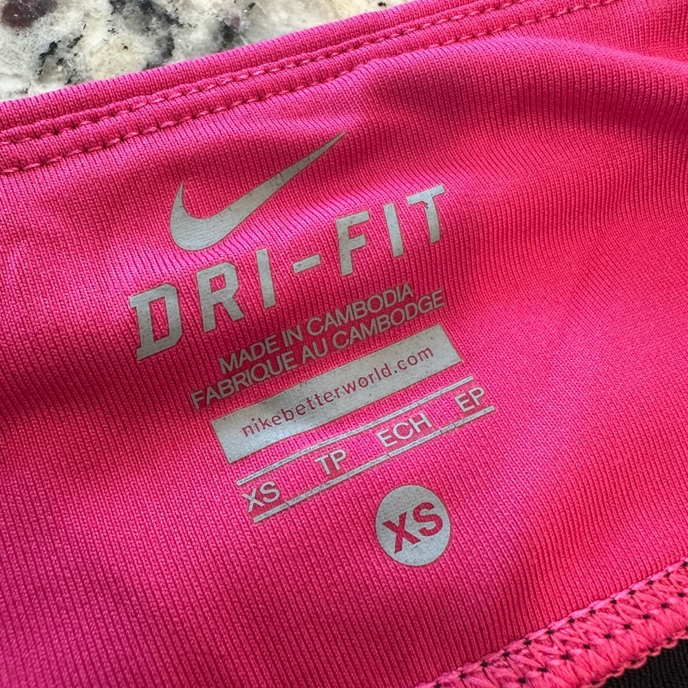 Nike Women’s Black & Pink Dri-Fit Workout Leggings Yoga Pants Size XS - Picture 3 of 6